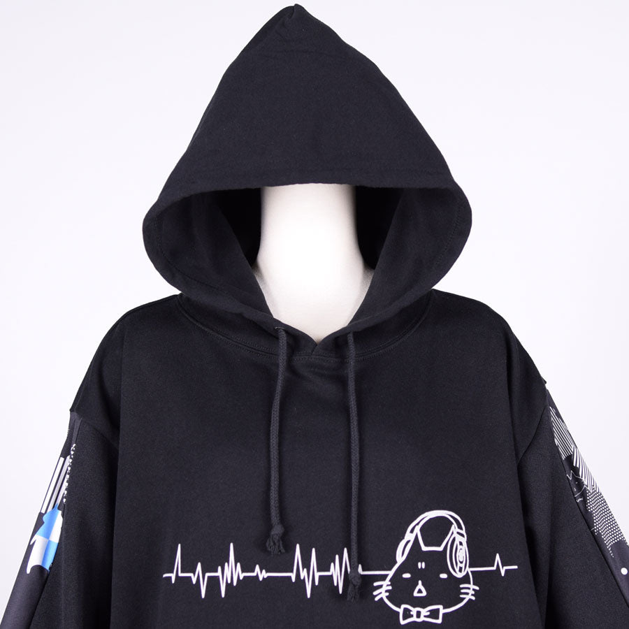 MINT NeKO ボリュームスリーブフーディー BK