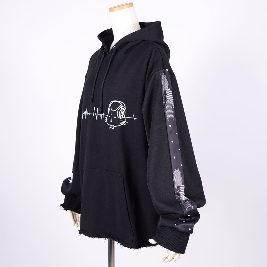 MINT NeKO ボリュームスリーブフーディー BK