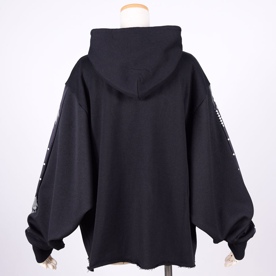 MINT NeKO ボリュームスリーブフーディー BK