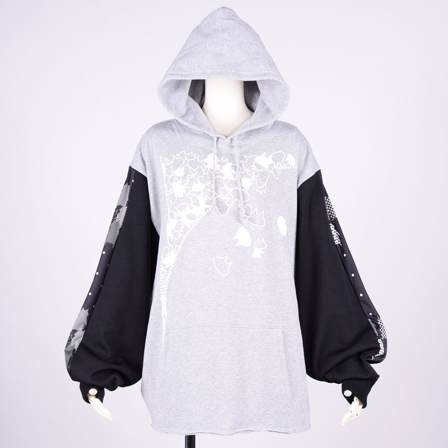 MINT NeKO ボリュームスリーブフーディー GY