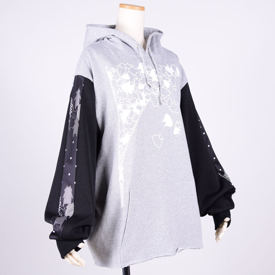 MINT NeKO ボリュームスリーブフーディー GY