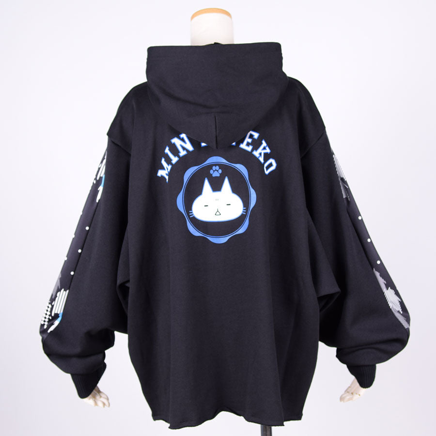 MINT NeKO ボリュームスリーブフーディー BK
