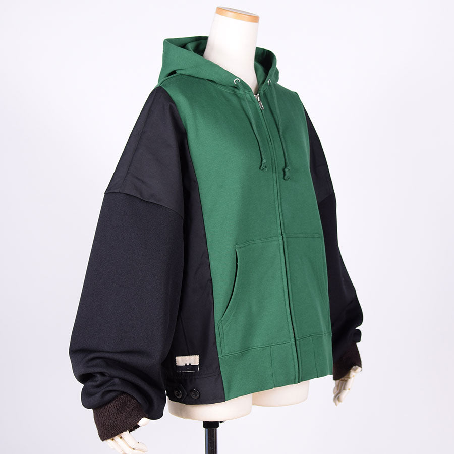 MINT NeKO ショートボリュームスリーブパーカー GRN