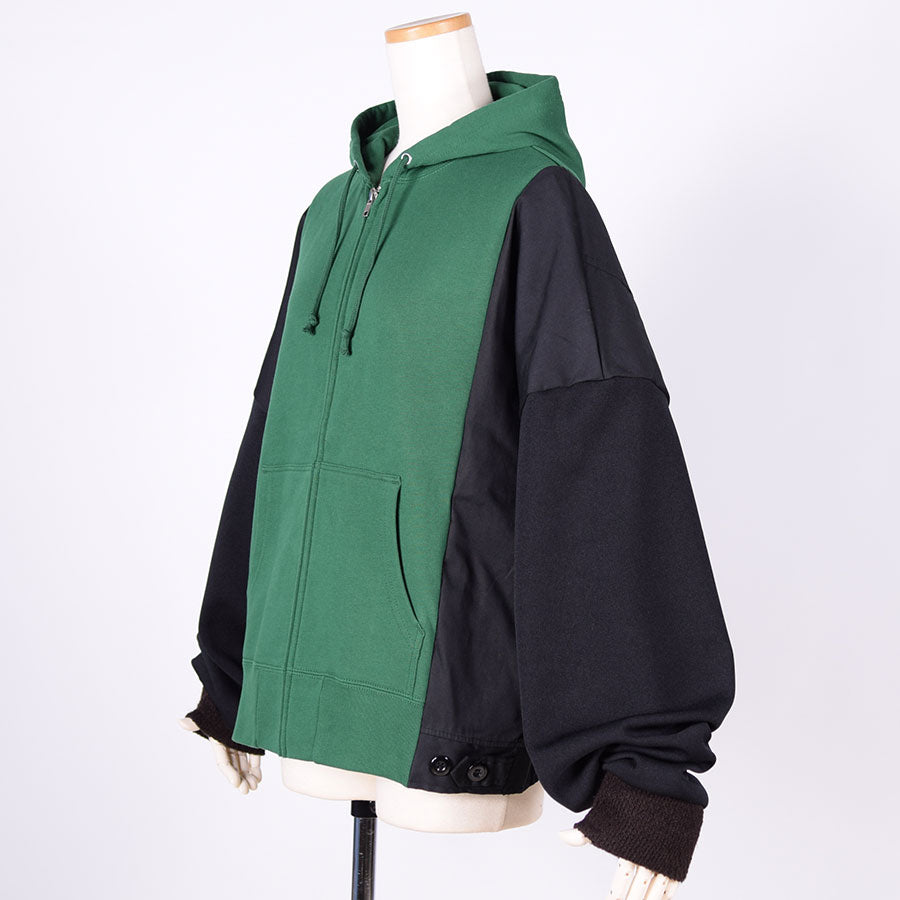 MINT NeKO ショートボリュームスリーブパーカー GRN