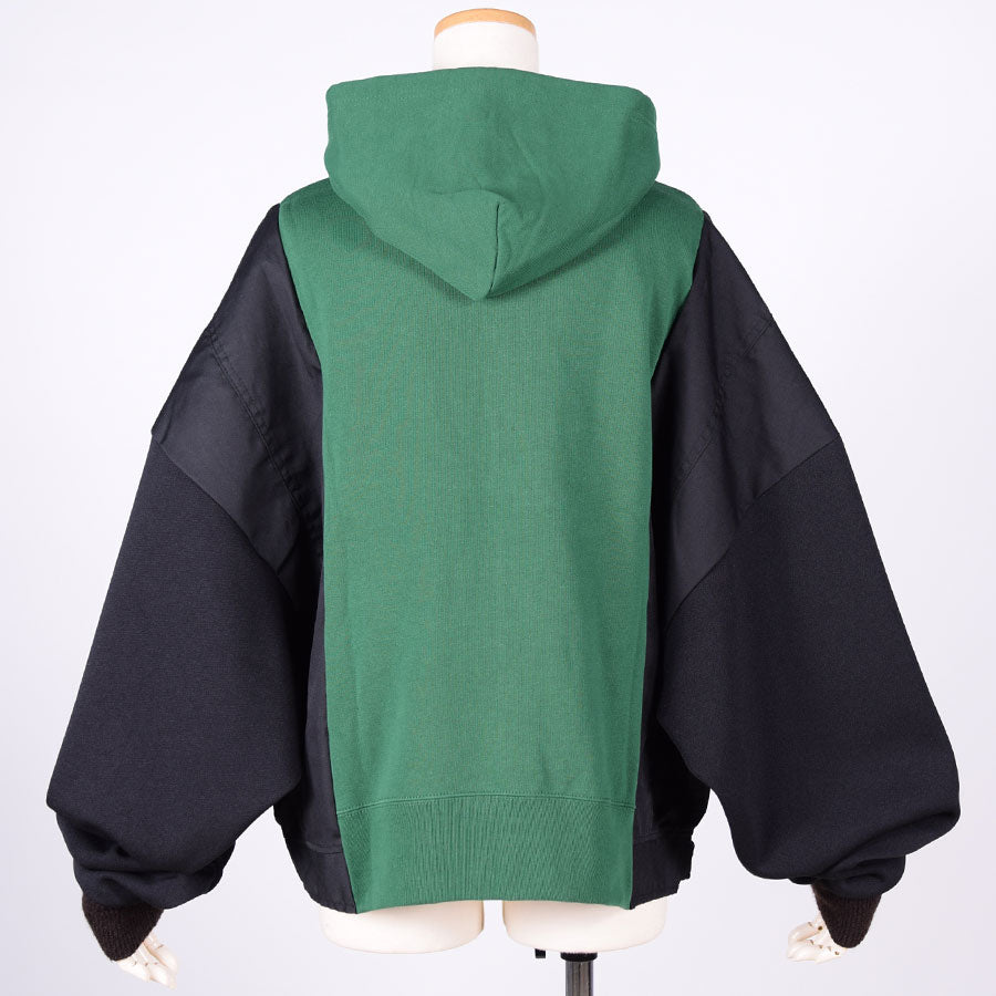MINT NeKO ショートボリュームスリーブパーカー GRN