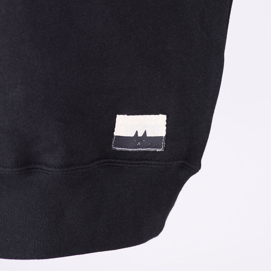 MINT NeKO パッチワークスウェットプルオーバー BK-WH