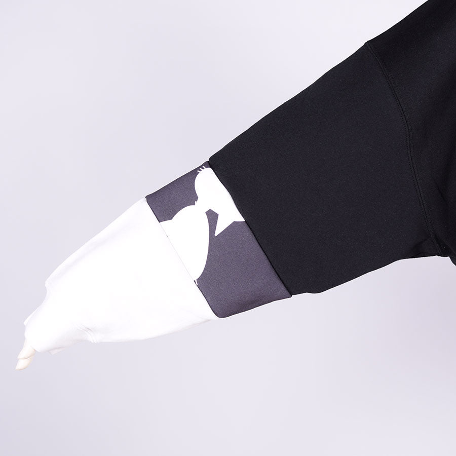 MINT NeKO パッチワークスウェットプルオーバー BK-WH