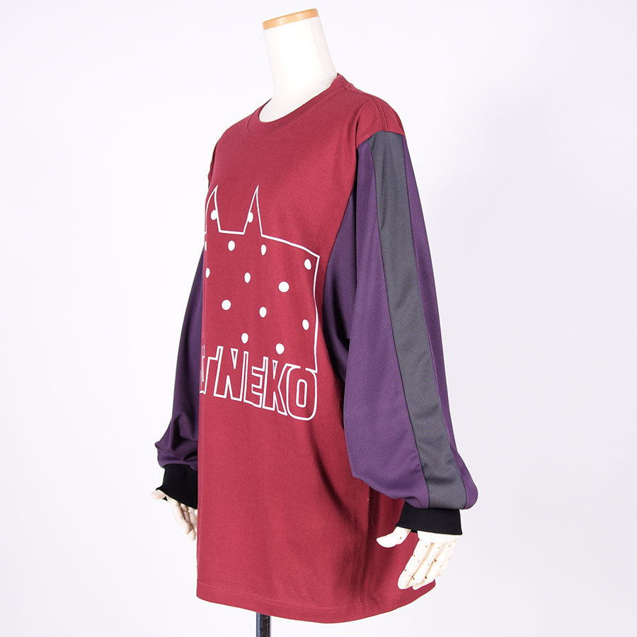 MINT NeKO マルチカラースリーブカットソー RD