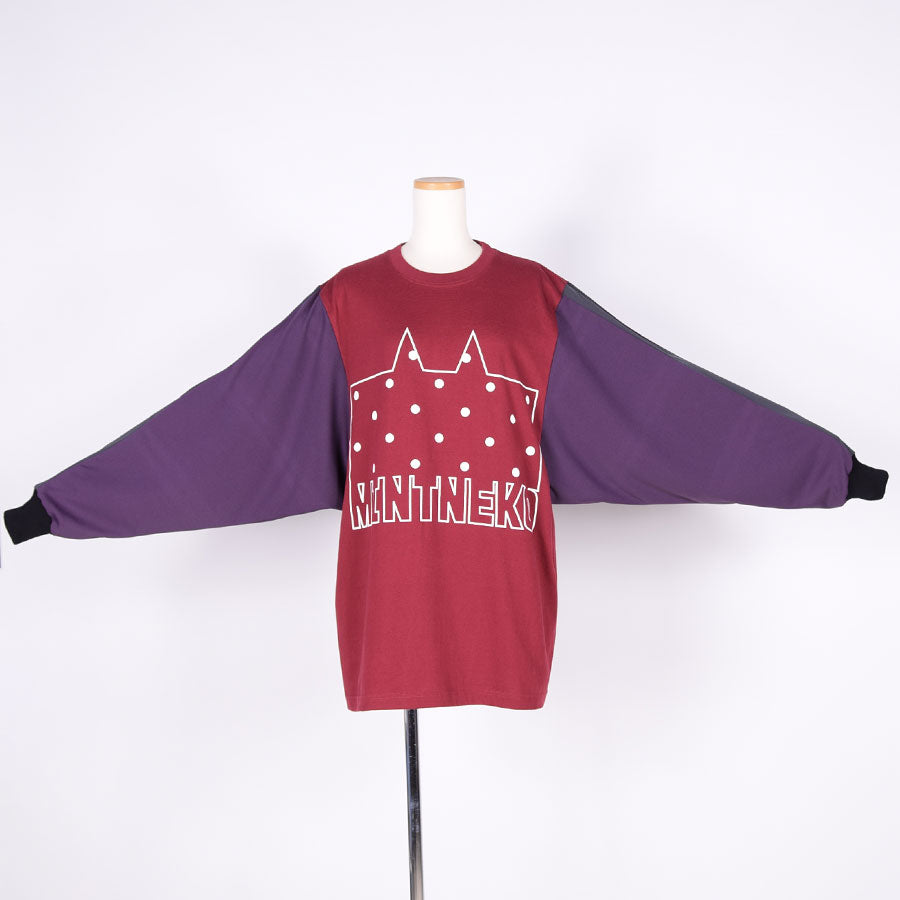 MINT NeKO マルチカラースリーブカットソー RD