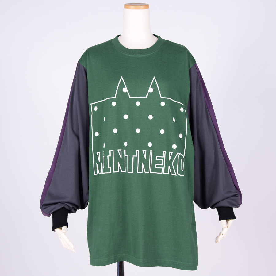 MINT NeKO マルチカラースリーブカットソー GRN