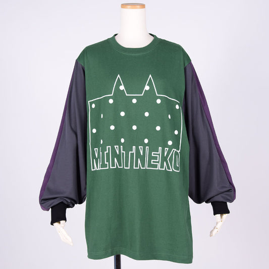MINT NeKO マルチカラースリーブカットソー GRN
