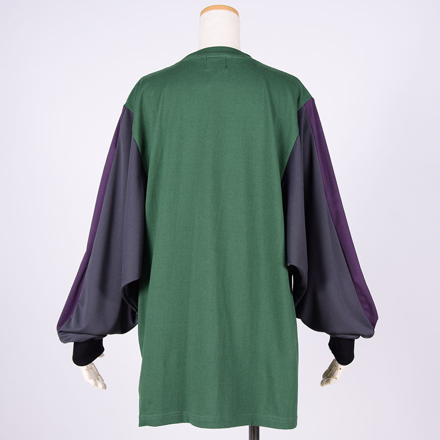 MINT NeKO マルチカラースリーブカットソー GRN