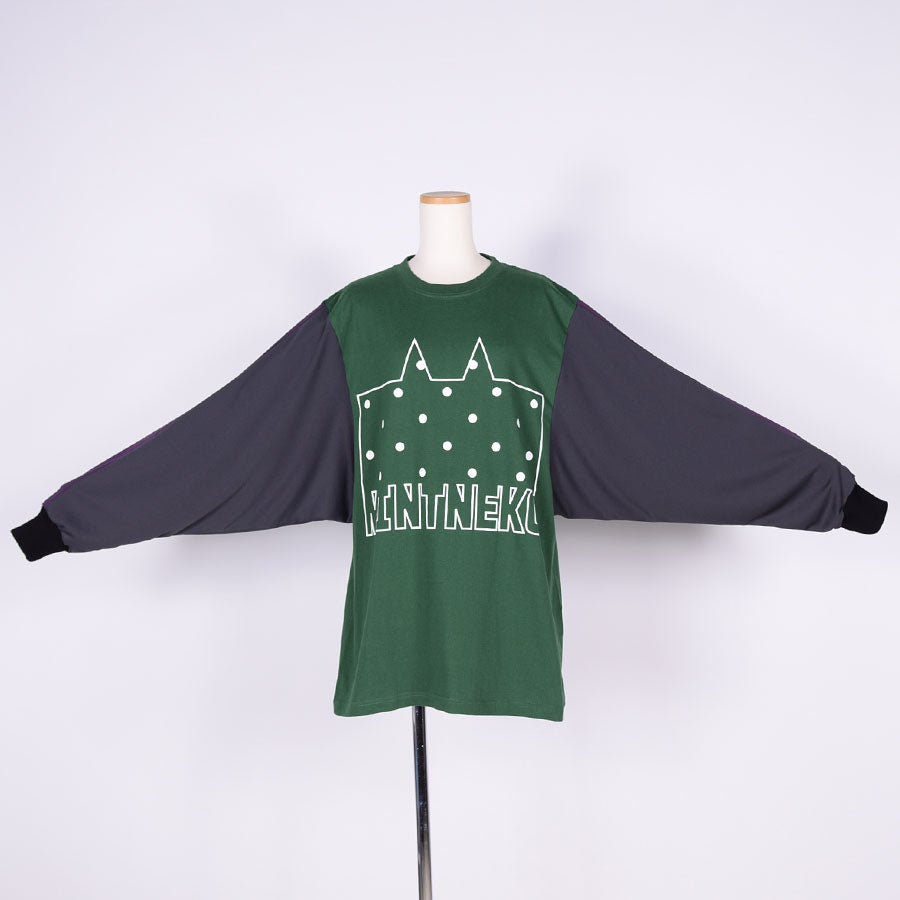 MINT NeKO マルチカラースリーブカットソー GRN
