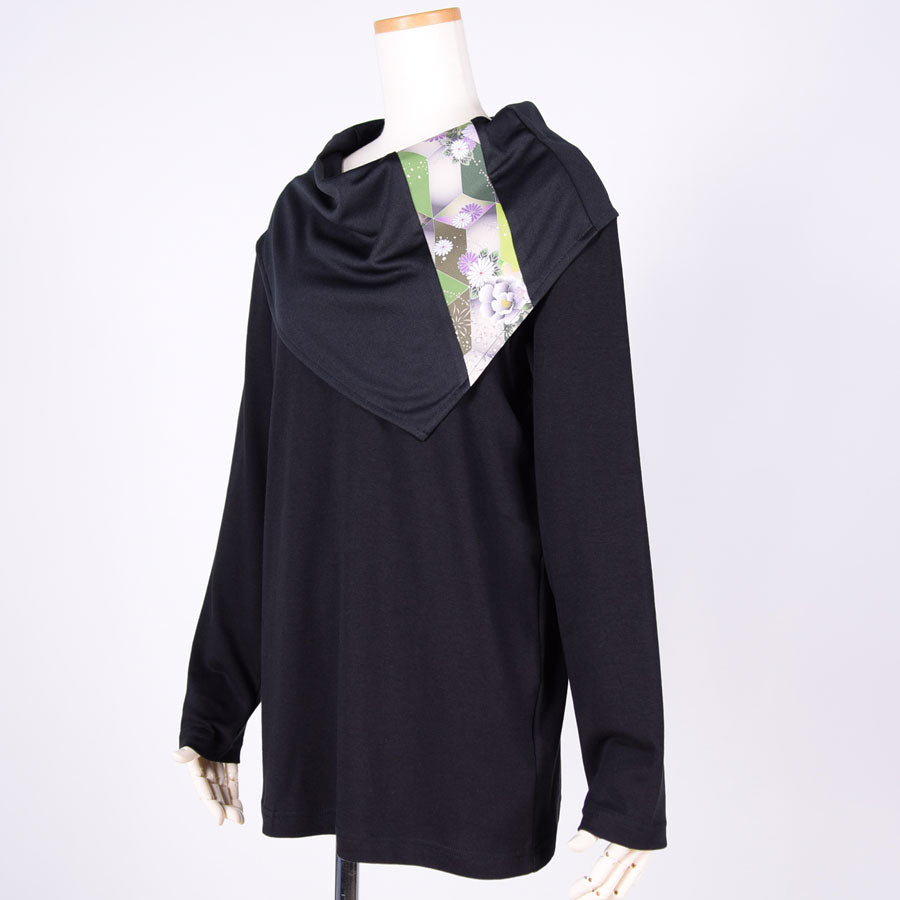 gouk ケープ付きトップス BK-GRN