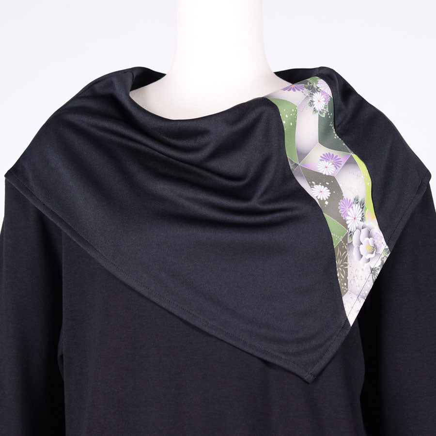 gouk ケープ付きトップス BK-GRN