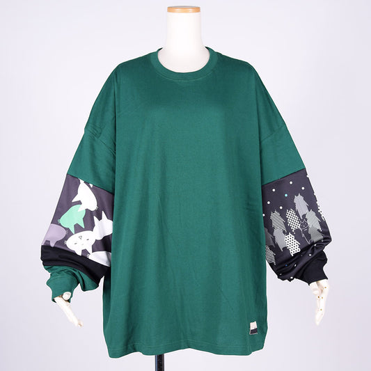 MINT NeKO パッチワークカットソー GRN