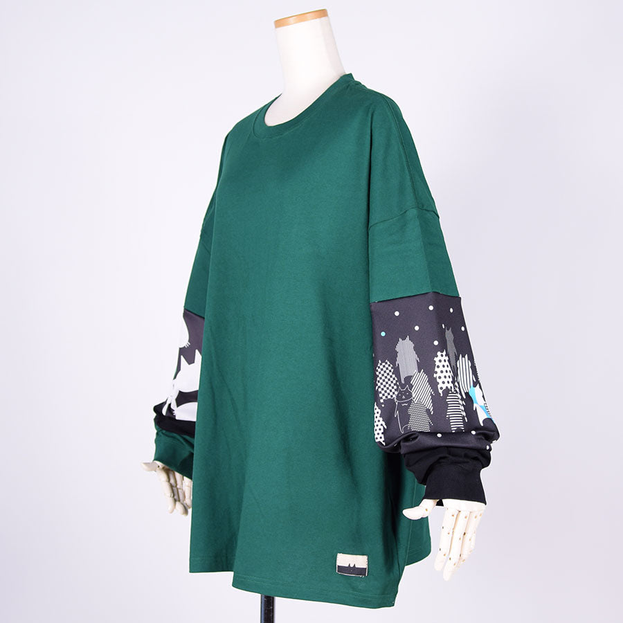 MINT NeKO パッチワークカットソー GRN