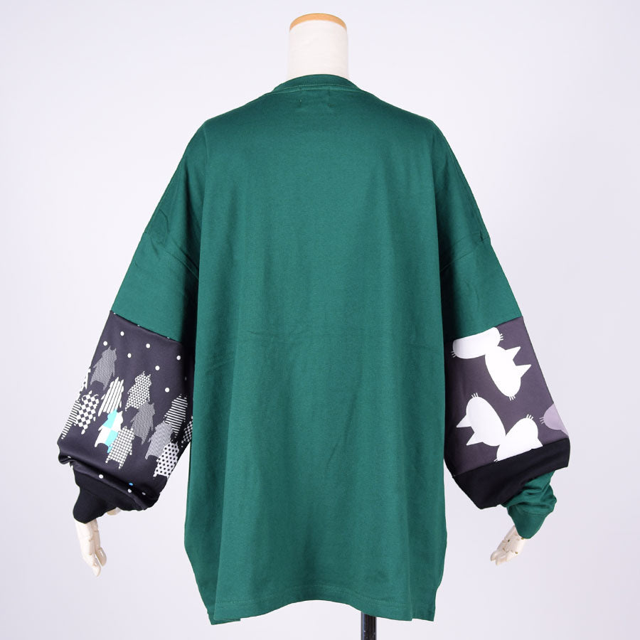 MINT NeKO パッチワークカットソー GRN