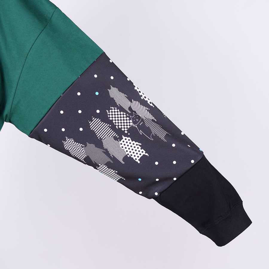 MINT NeKO パッチワークカットソー GRN