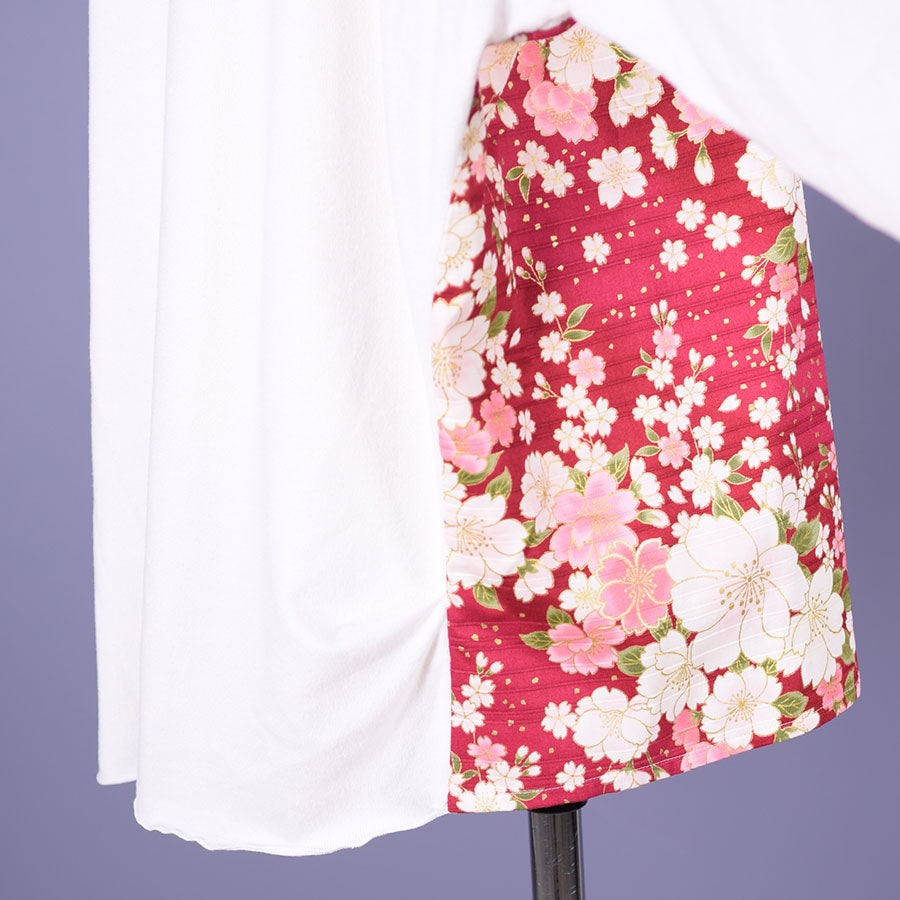 【One of a kind】TKg Cherry Blossoms Pattern Switching Tops