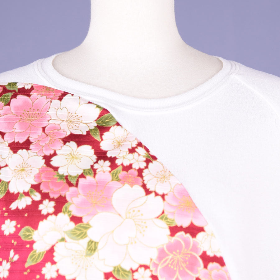 【One of a kind】TKg Cherry Blossoms Pattern Switching Tops