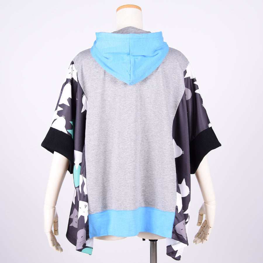 MINT NEKO Multicolor Patchwork Hoodie  / BL