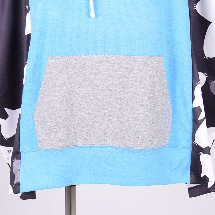 MINT NEKO Multicolor Patchwork Hoodie  / BL