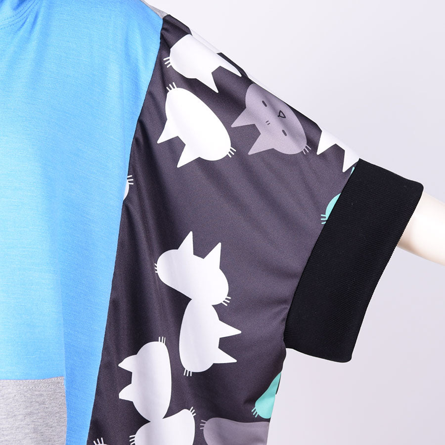 MINT NEKO Multicolor Patchwork Hoodie  / BL