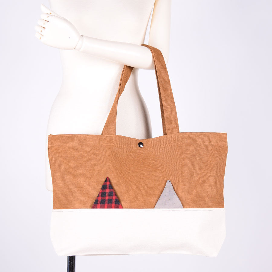 MINT NeKO Patchwork Canvas Tote Bag / G