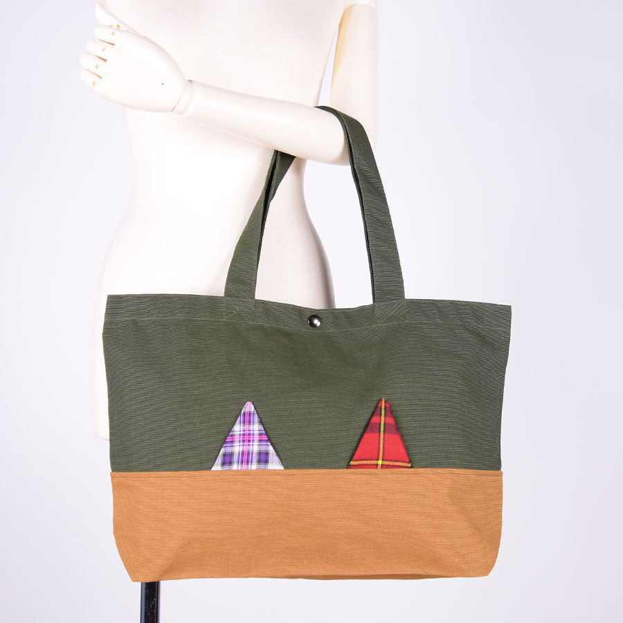 MINT NeKO Patchwork Canvas Tote Bag / I