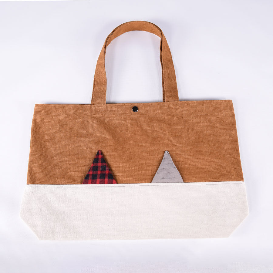 MINT NeKO Patchwork Canvas Tote Bag / G