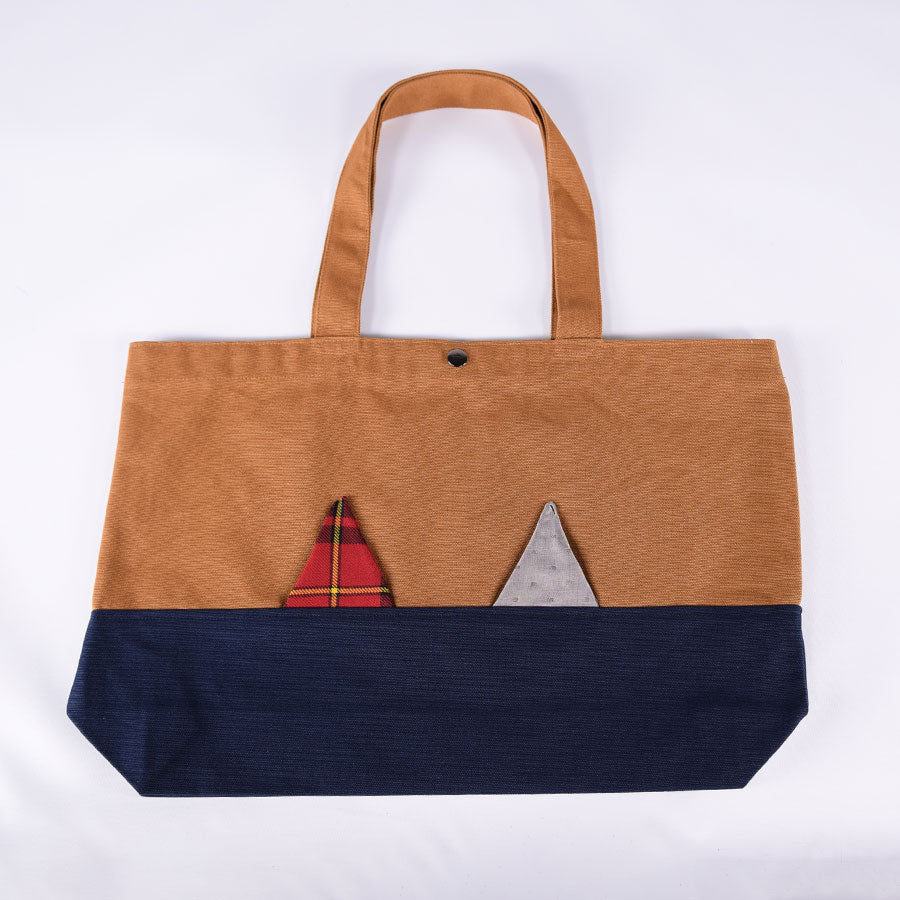 MINT NeKO Patchwork Canvas Tote Bag / E