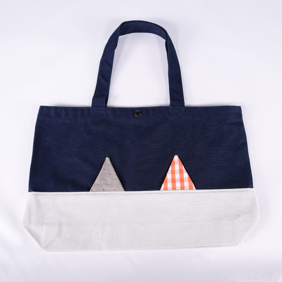 MINT NeKO Patchwork Canvas Tote Bag / C