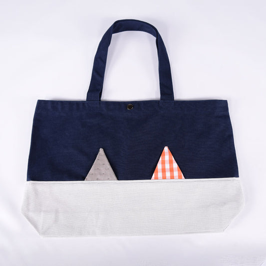MINT NeKO Patchwork Canvas Tote Bag / C
