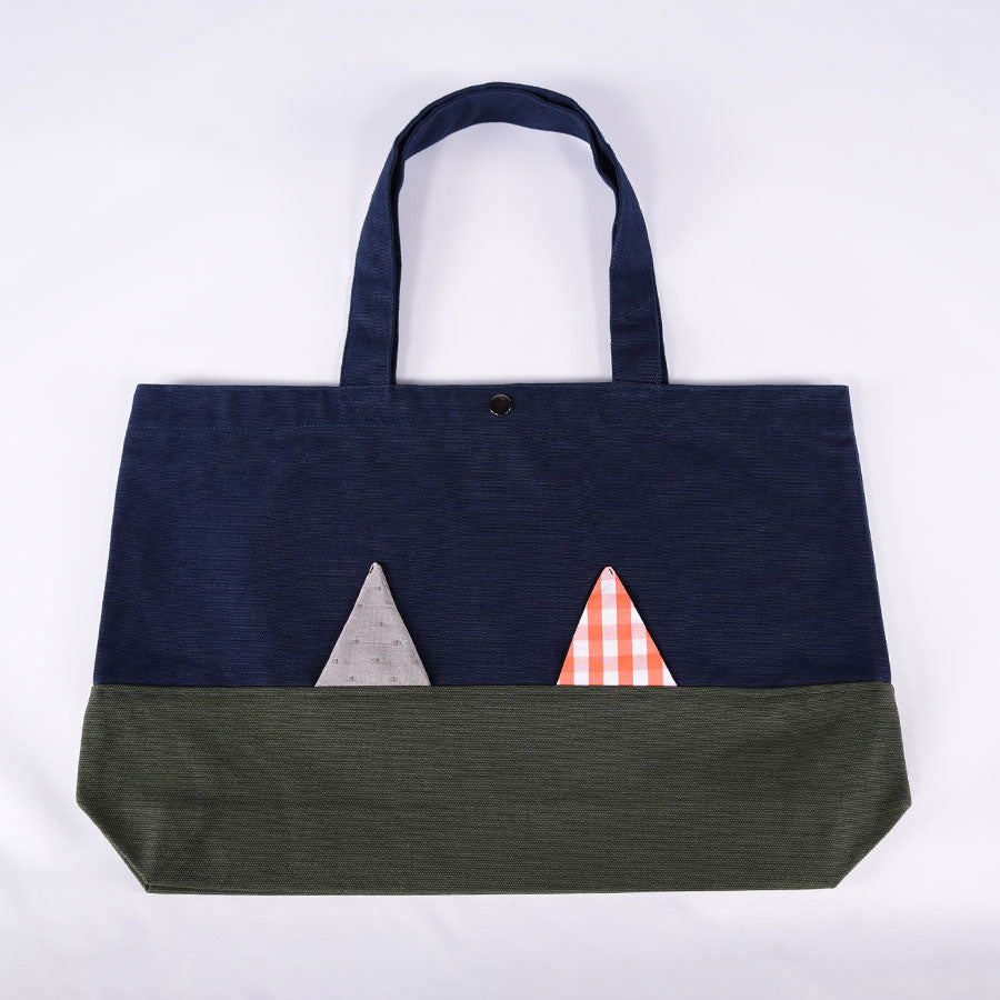 MINT NeKO Patchwork Canvas Tote Bag / H