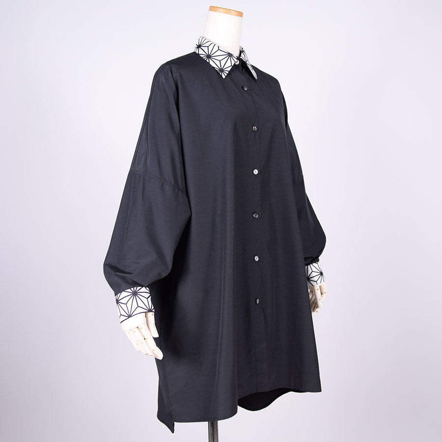 gouk ビッグシャツコート BK-WH