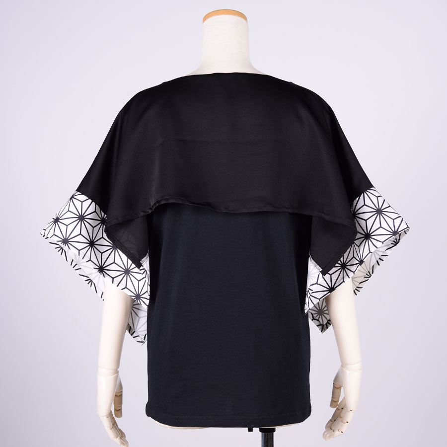 gouk ケープ付きトップス BK-WH