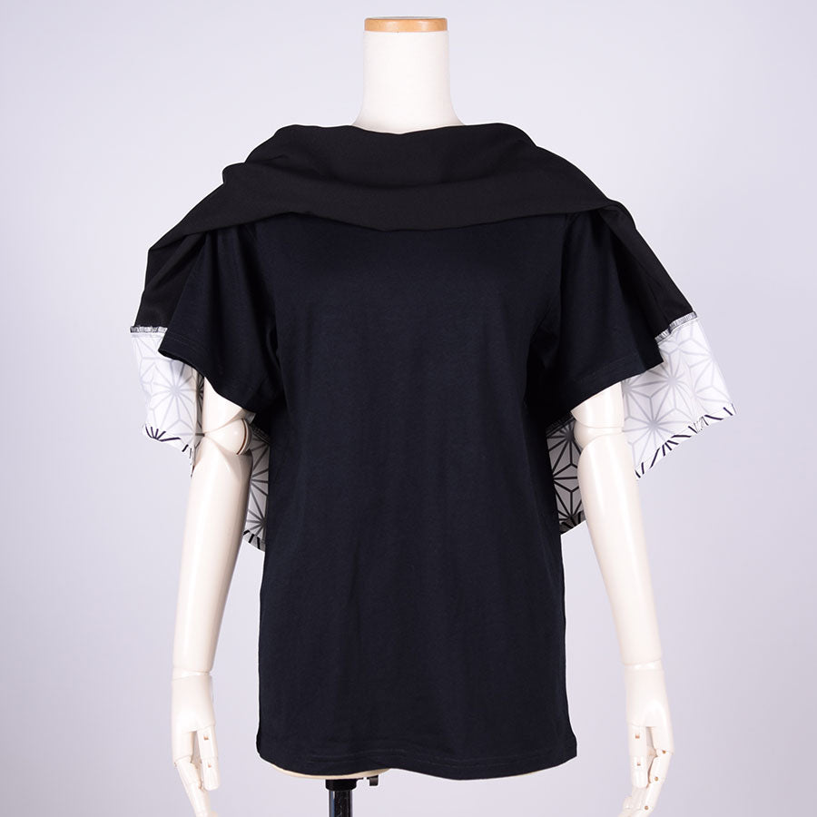 gouk ケープ付きトップス BK-WH