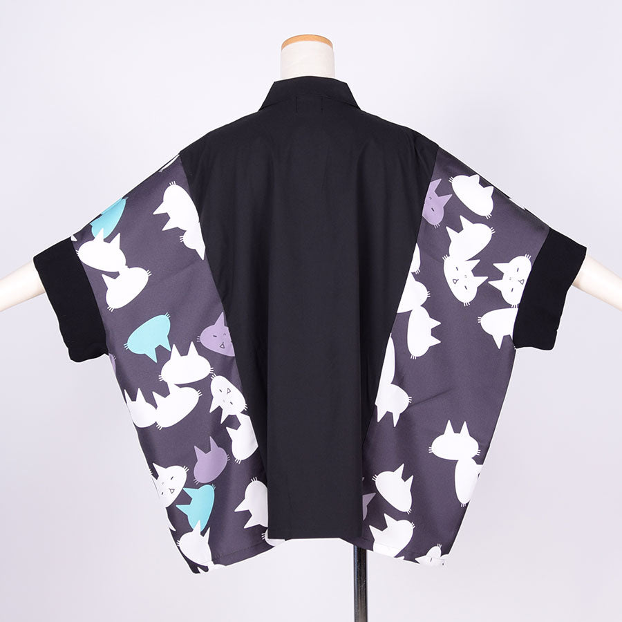 MINT NeKO パッチワークワイドシャツ BK