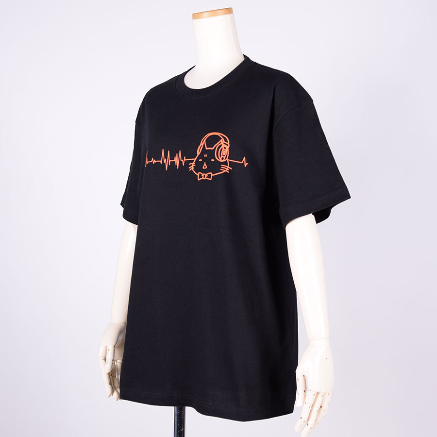 MINT NeKO ヘッドホンTシャツ BK-ORG・L