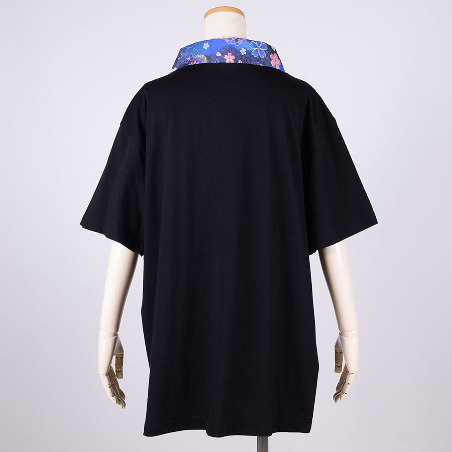 gouk 着物襟Tシャツ BK-BL・L