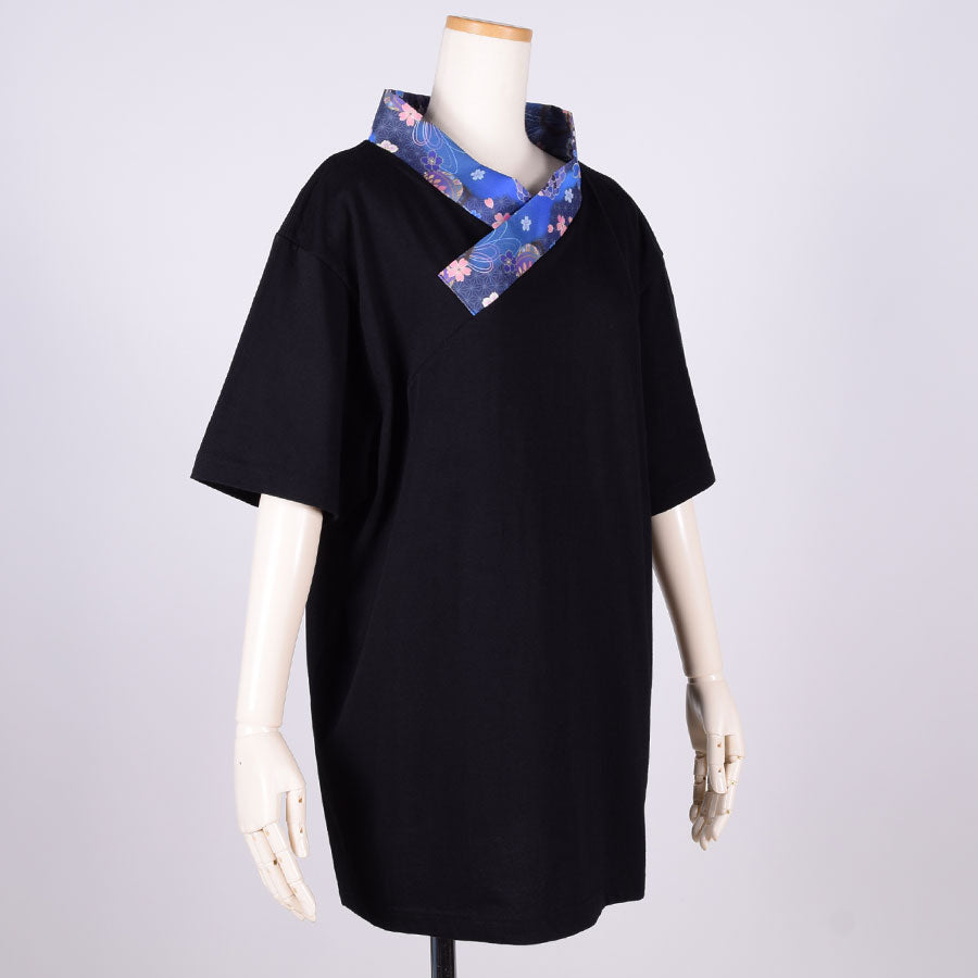gouk 着物襟Tシャツ BK-BL・L
