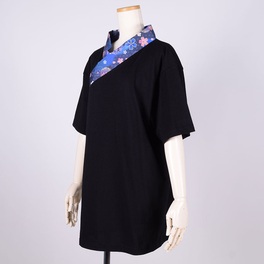 gouk 着物襟Tシャツ BK-BL・L