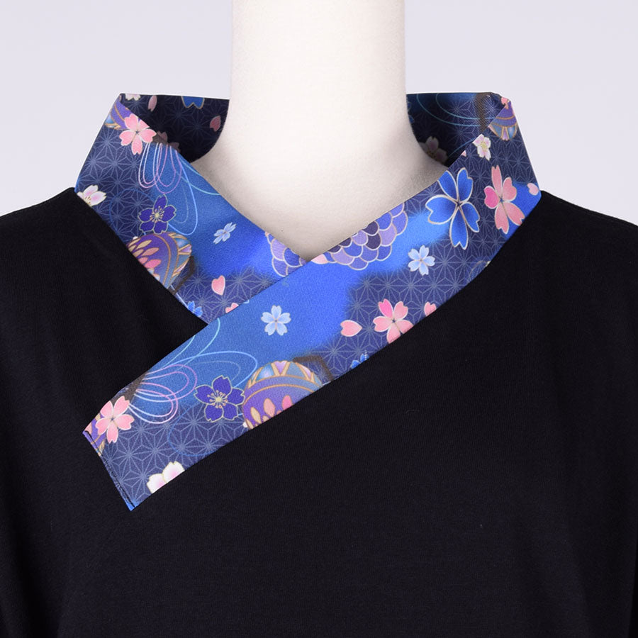 gouk 着物襟Tシャツ BK-BL・L