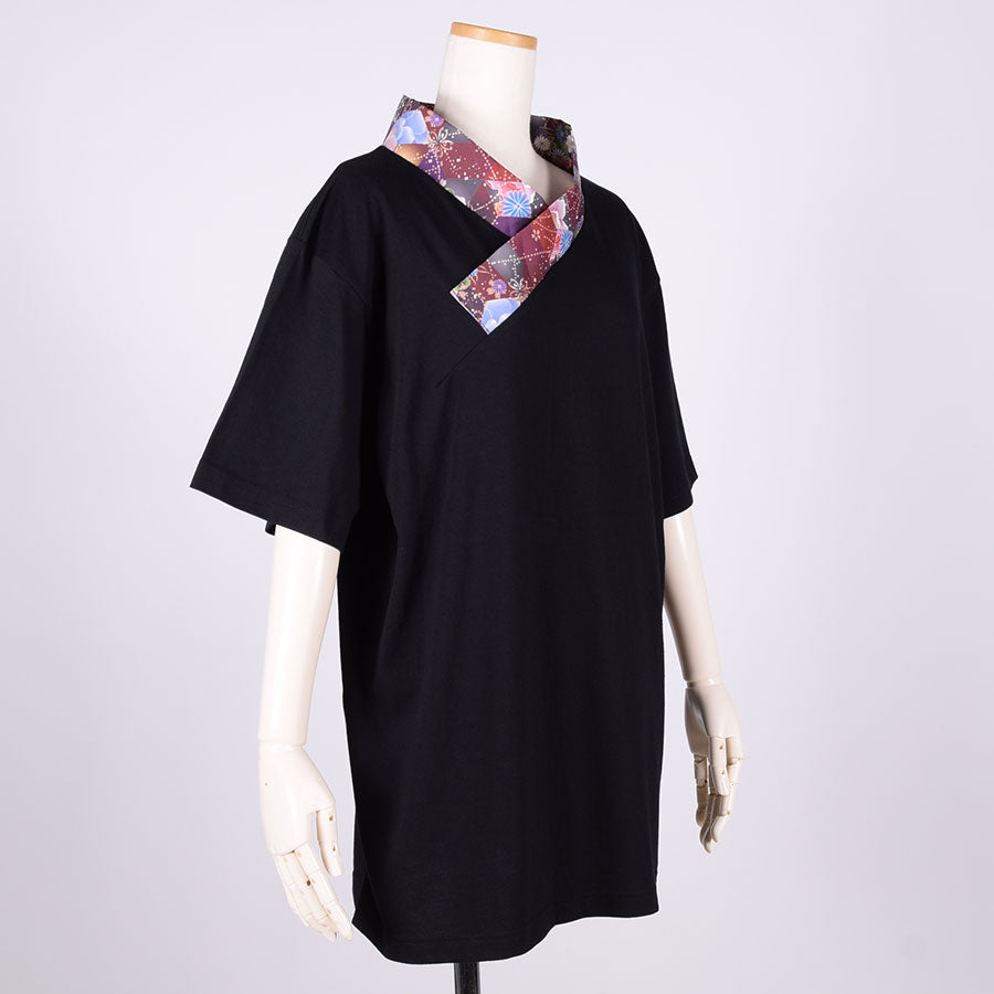 gouk 着物襟Tシャツ RD-BK・L