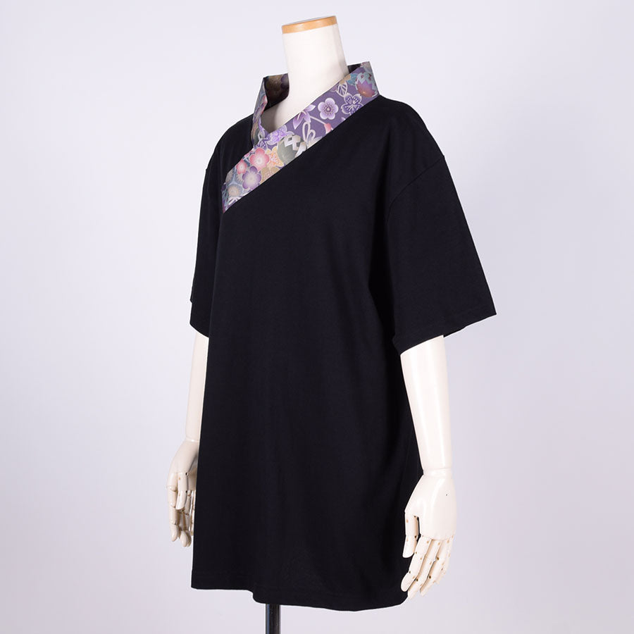 gouk 着物襟Tシャツ BK-PUR・L