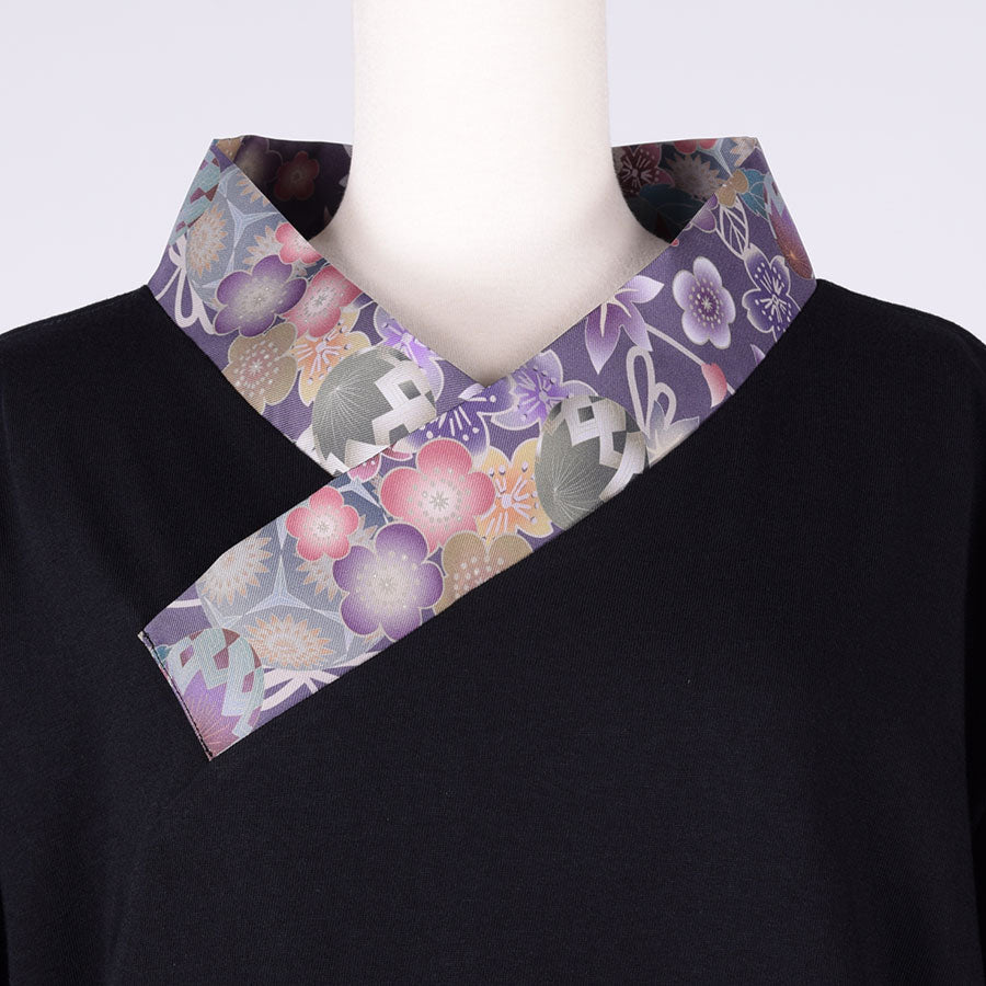 gouk 着物襟Tシャツ BK-PUR・L