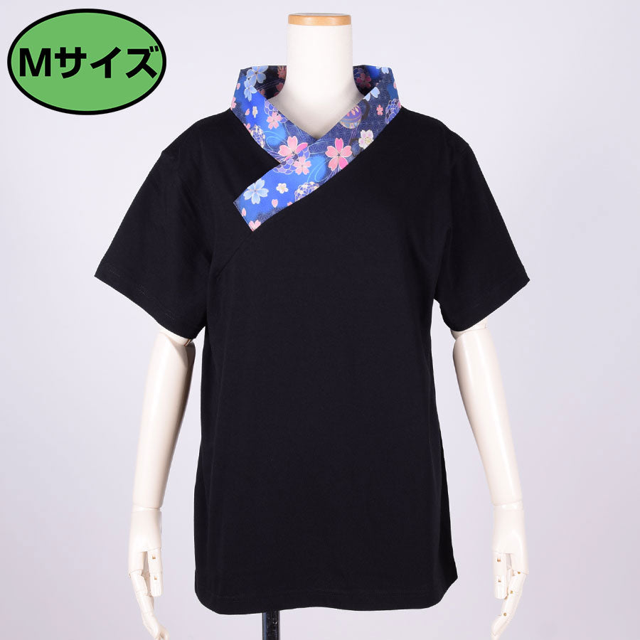 gouk 着物襟Tシャツ BK-BL・M