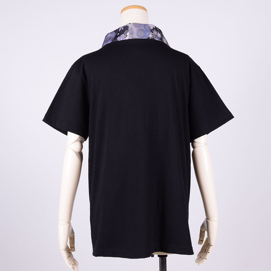 gouk 着物襟Tシャツ BK-GY・M