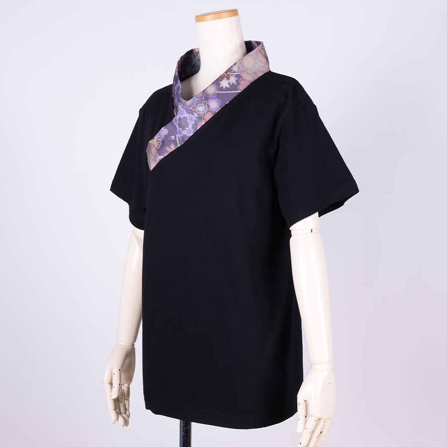 gouk 着物襟Tシャツ BK-PUR・M